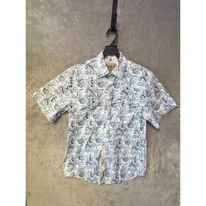 Rafter C Cowboy Collection Western Floral Short Sleeve‎ Button Up Shirt M/L